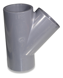 T-piece 75x75x75 PVC NP10 45deg